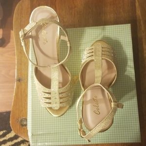 Gold Rhinestone Heels 3 inch Heels